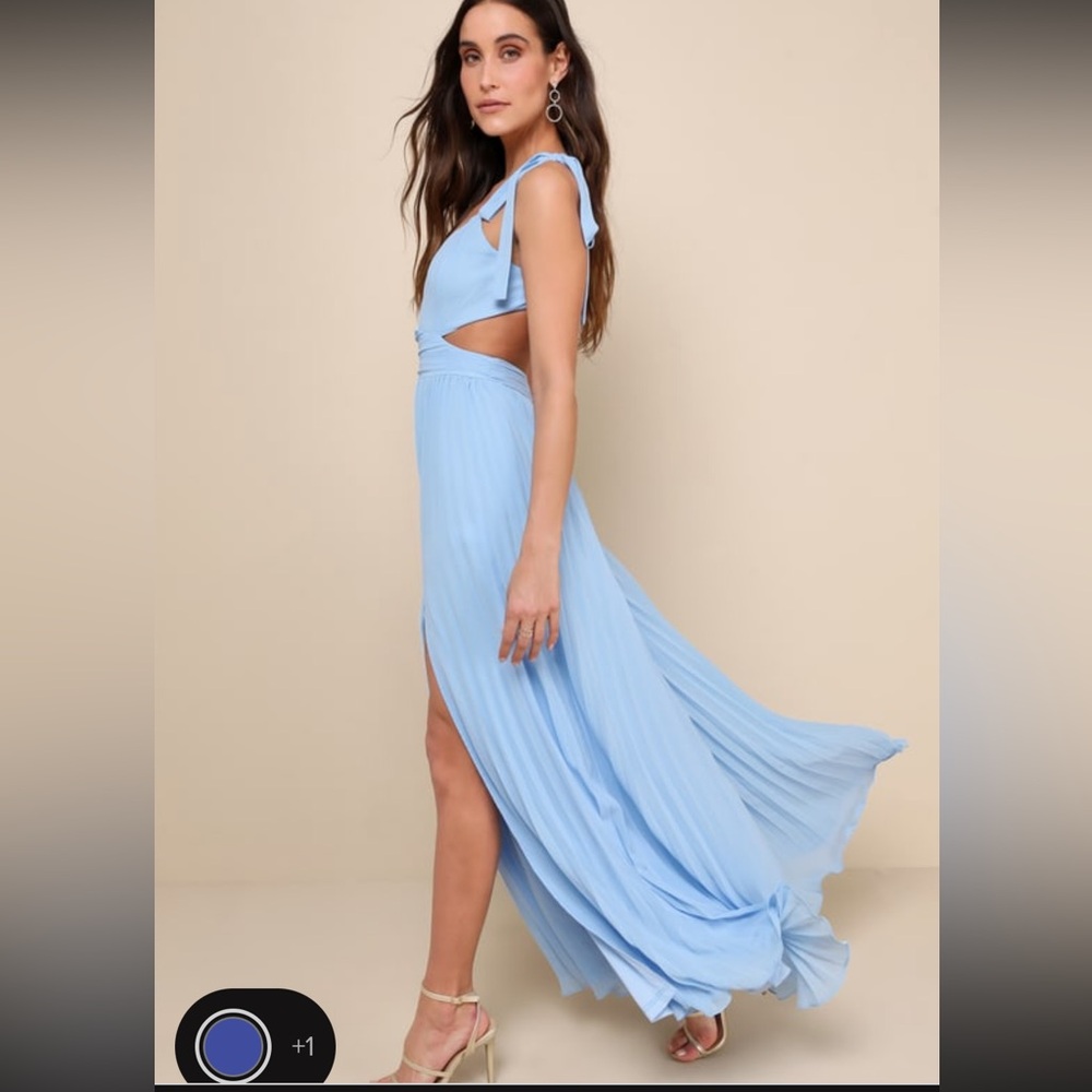 Celebratory Allure Powder Blue Pleated Backless Maxi Dress